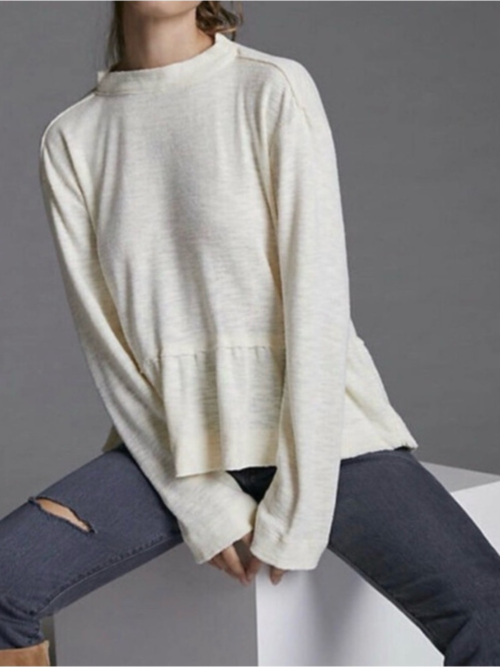 Anthropologie Mock Turtleneck Sweater Top